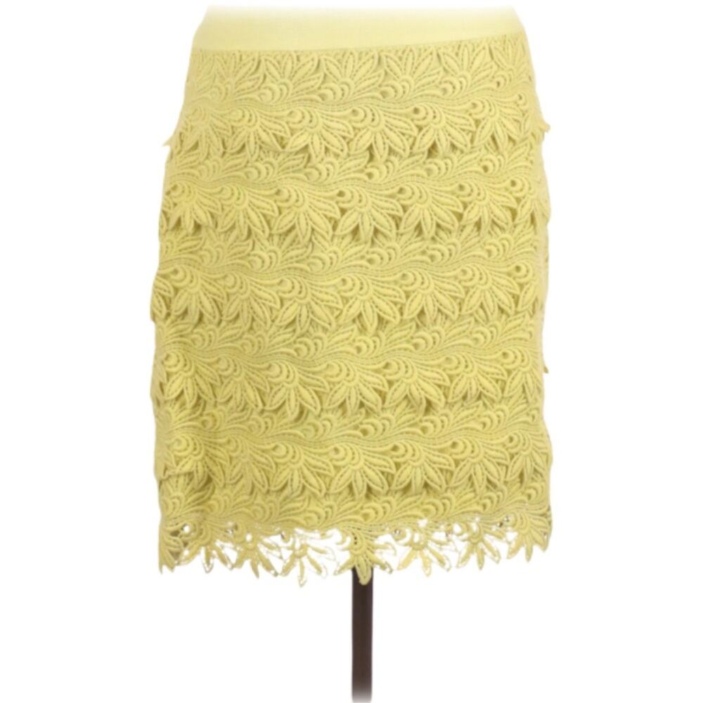 Per Se by Carlisle Scallop Lace Formal Pencil Skirt Women’s Size 4 Yellow
